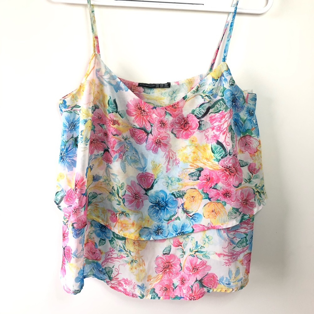 Atmosphere floral spaghetti strap layered top